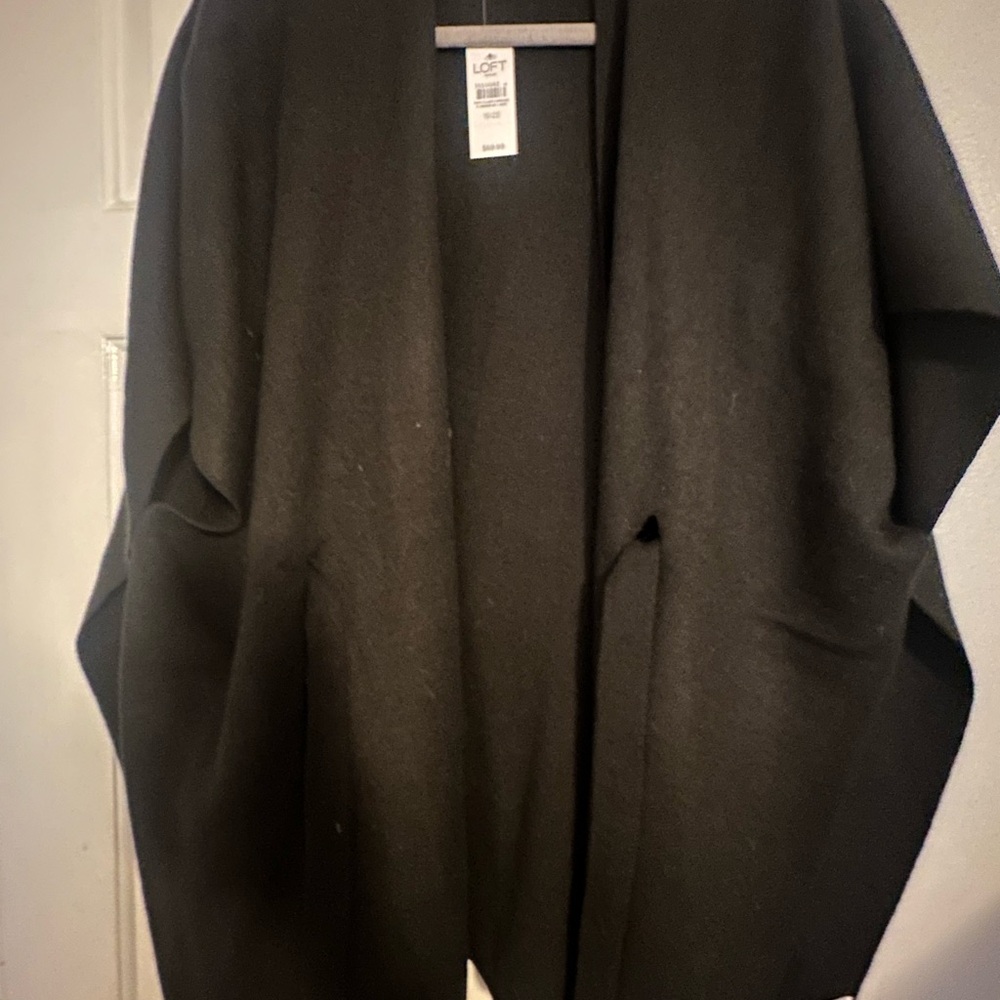 LOFT Black Open Cardigan